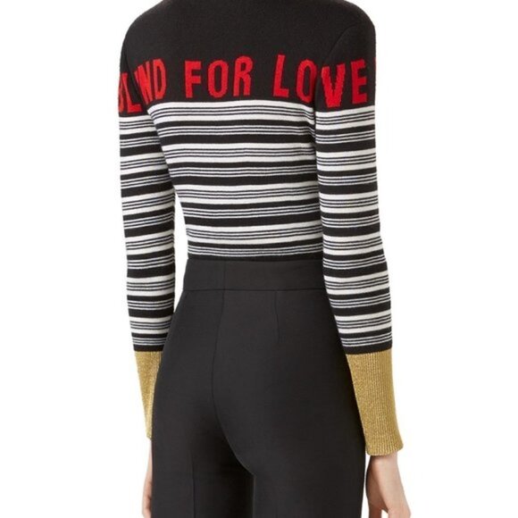 New GUCCI Authentic Blind For Love Cashmere Striped Sweater 2018 Collection NWT - Picture 5 of 17